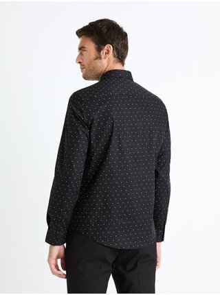 Čierna pánska vzorovaná košeľa Celio Faoport