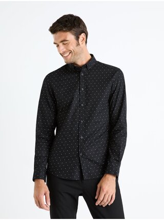 Černá pánská vzorovaná košile Celio Faoport