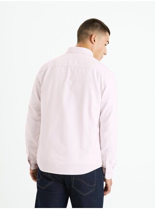 Ružová pánska pruhovaná košeľa Celio Caoxfordy
