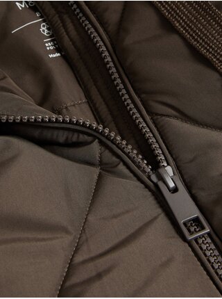 Hnedý dámsky prešívaný kabát s technológiou Thermowarmth™ Marks & Spencer 