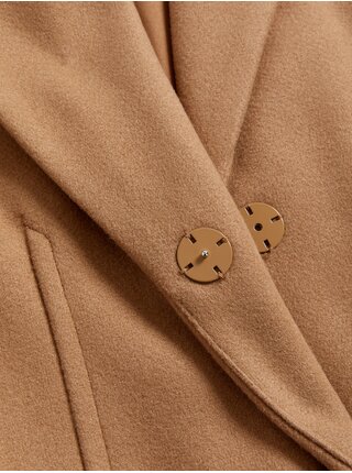 Hnedý dámsky dlhý kabát Marks & Spencer 