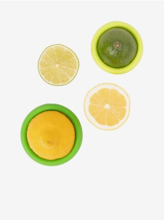 Sada dvou silikonových krytů na potraviny v zelené a žluté barvě Food Huggers   