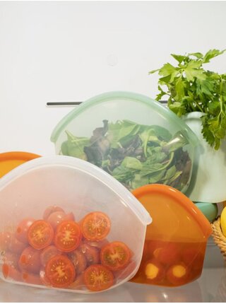 Oranžový silikonový sáček na potraviny Food Huggers (400 ml)