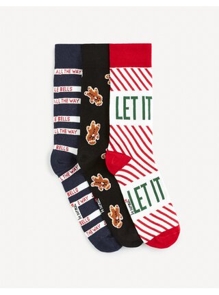 Sada tří párů barevných ponožek v dárkovém balení Celio   