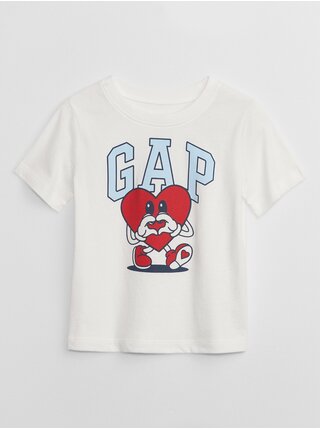 Biele detské tričko s potlačou GAP