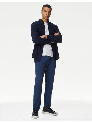 Tmavě modré pánské basic tepláky Marks & Spencer 