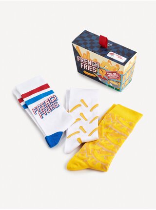 Sada tří párů barevných ponožek v dárkovém balení Celio    