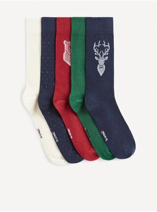 Sada pěti párů barevných ponožek v dárkovém balení Celio    
