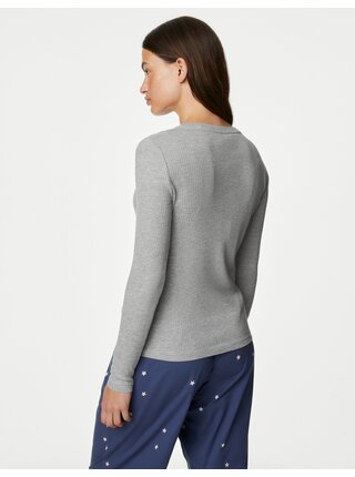 Šedé dámské žebrované pyžamové tričko s úpravou Cool Comfort™ Marks & Spencer 