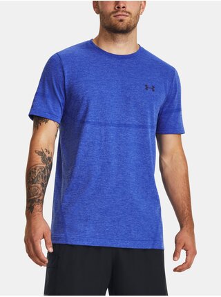 Modré pánske športové tričko Under Armour UA Rush Seamless Legacy SS