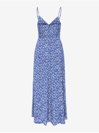 Modré dámske kvetované midi šaty ONLY Nova