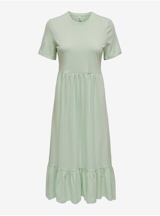 Svetlo zelené dámske basic midi šaty ONLY May