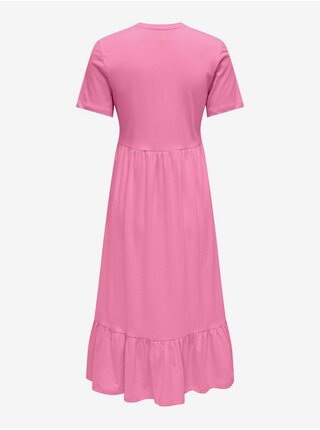 Ružové dámske basic midi šaty ONLY May