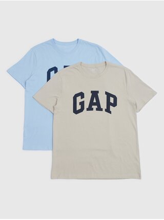Sada dvou pánských triček v modré a béžové barvě GAP