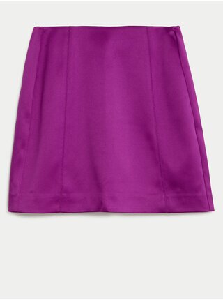 Tmavo ružová saténová mini sukňa Marks & Spencer