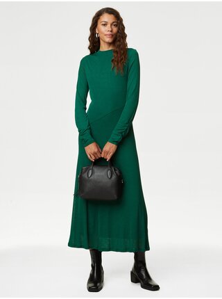 Zelené dámske džersejové midi šaty Marks & Spencer