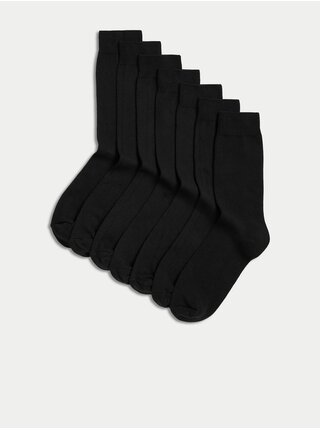 Sada sedmi párů pánských ponožek v černé barvě Marks & Spencer Cool & Fresh™ 