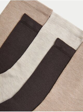 Sada piatich párov dámskych ponožiek v béžovej, hnedej a krémovej farbe Marks & Spencer Sumptuously Soft™