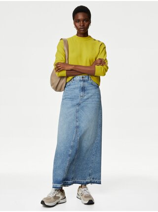 Modrá dámská džínová maxi sukně Marks & Spencer  