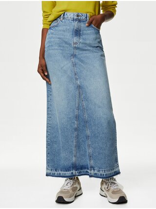 Modrá dámska džínsová maxi sukňa Marks & Spencer