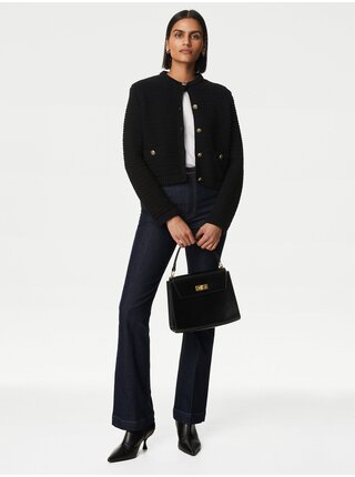 Tmavomodré dámske flared fit džínsy Marks & Spencer