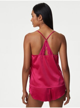 Tmavě růžová dámská košilka s krajkou Marks & Spencer Ines 