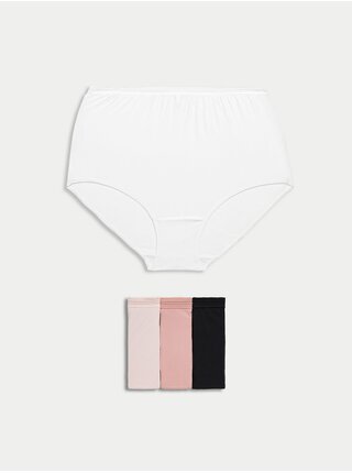 Súprava štyroch dámskych nohavičiek v bielej, ružovej a čiernej farbe Marks & Spencer