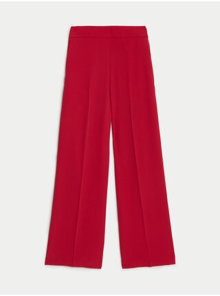 Červené dámske široké nohavice Marks & Spencer