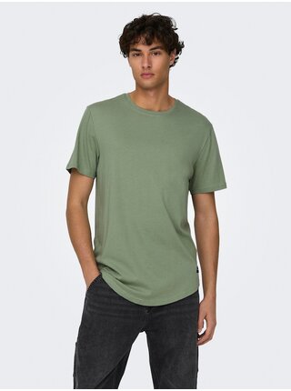 Zelené pánské basic tričko ONLY & SONS Matt Longy