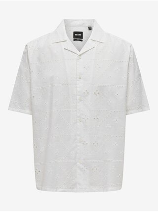 Bílá pánská vzorovaná košile ONLY & SONS Ron