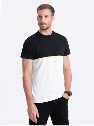 Čierno-biele pánske tričko Ombre Clothing