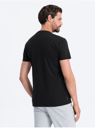 Černé pánské tričko s kapsičkou Ombre Clothing