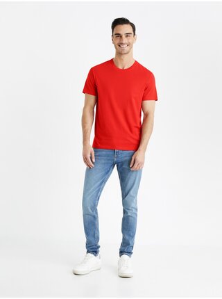 Červené pánské tričko Celio Tebase   