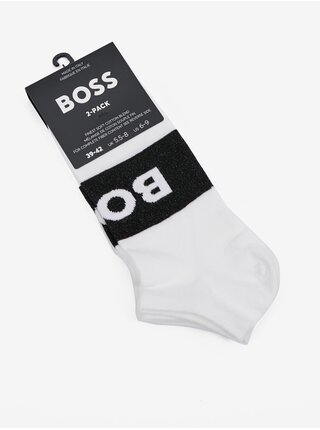 Sada dvou párů pánských ponožek v bílé barvě BOSS