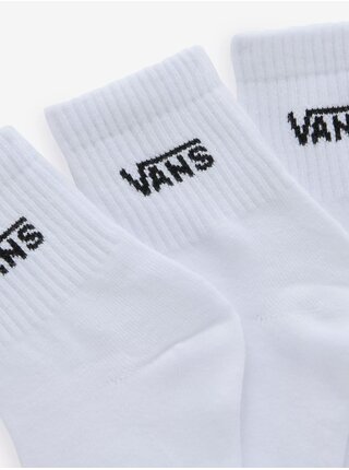 Sada tří párů dámských ponožek v bílé barvě VANS Classic Half Crew