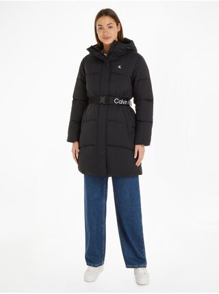Černý dámský prošívaný kabát Calvin Klein Jeans