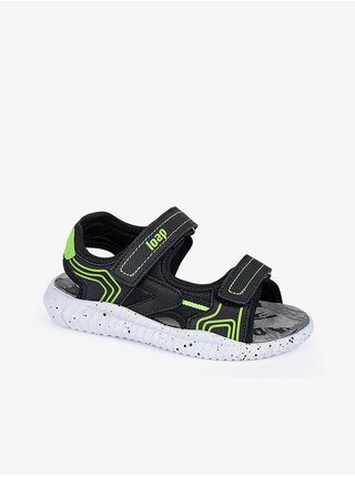 Zeleno-čierne chlapčenské sandále LOAP Enera