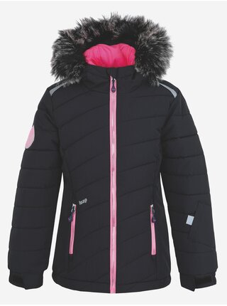 Černá holčičí lyžařská bunda LOAP Fuksie  