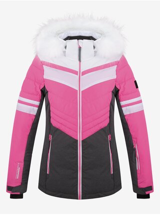 Šedo-růžová dámská lyžařská bunda LOAP ORINNA 