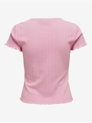 Ružové dámske rebrované tričko ONLY Carlotta