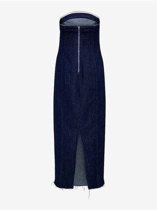 Tmavomodré dámske džínsové midi šaty ONLY Gisele