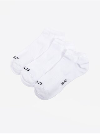 Sada tří párů pánských ponožek v bílé barvě SAM 73 Invercargill 