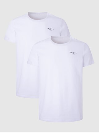 Súprava dvoch pánskych tričiek v bielej farbe Pepe Jeans
