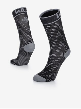 Šedo-černé unisex ponožky Kilpi CYCLER-U   