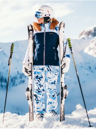 Modro-biele dámske softshellové lyžiarske nohavice Kilpi TORIEN-W