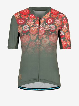 Kaki dámsky kvetovaný cyklistický dres Kilpi ORETI