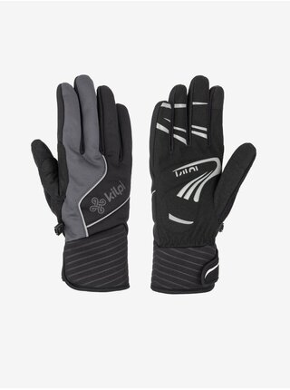 Šedo-čierne unisex zimné športové rukavice Kilpi NEVIL-U