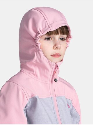 Šedo-růžová holčičí softshellová bunda Kilpi RAVIA-J  