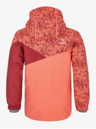 Červeno-oranžová holčičí vzorovaná lyžařská bunda Kilpi SAARA-JG   