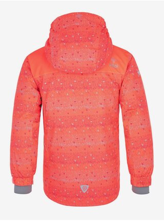 Oranžovo-ružová dievčenská vzorovaná lyžiarska bunda Kilpi JENOVA-JG